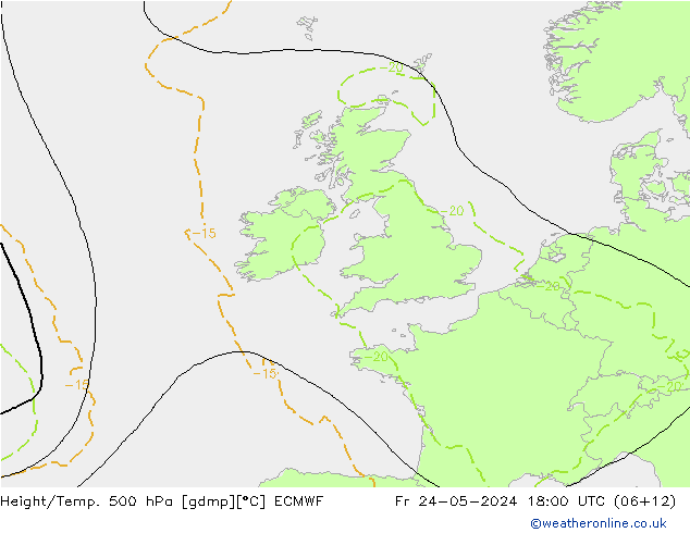 Z500/Rain (+SLP)/Z850 ECMWF Fr 24.05.2024 18 UTC