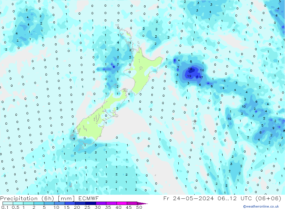 Z500/Rain (+SLP)/Z850 ECMWF Fr 24.05.2024 12 UTC