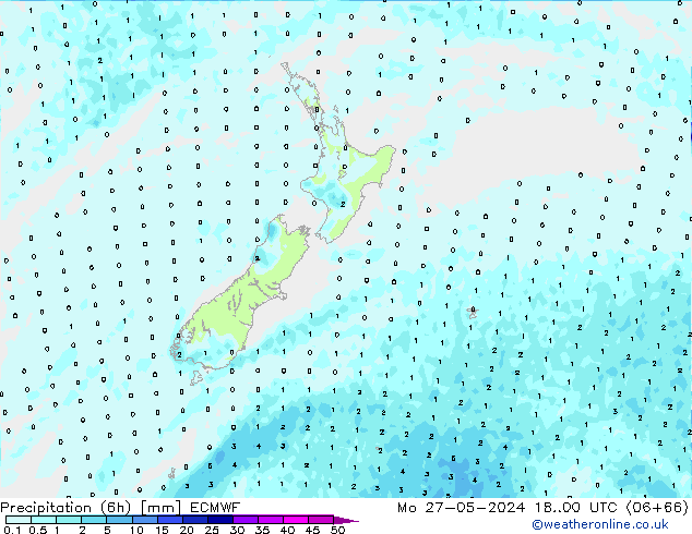 Z500/Rain (+SLP)/Z850 ECMWF Mo 27.05.2024 00 UTC