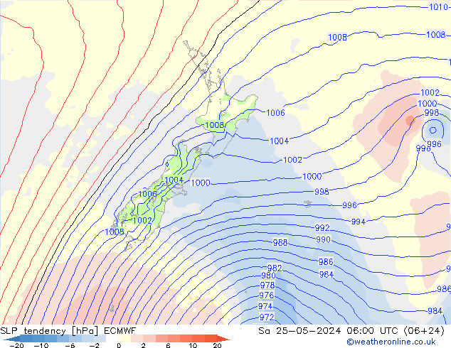 SLP tendency ECMWF So 25.05.2024 06 UTC