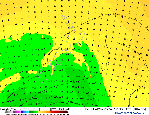 Z500/Rain (+SLP)/Z850 ECMWF ven 24.05.2024 12 UTC