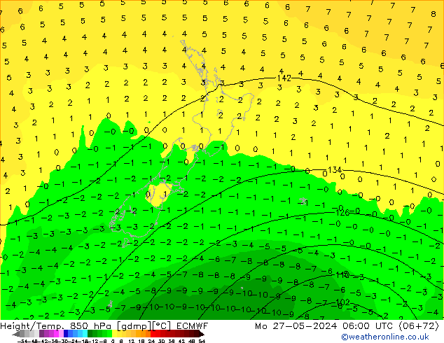 Z500/Rain (+SLP)/Z850 ECMWF Seg 27.05.2024 06 UTC