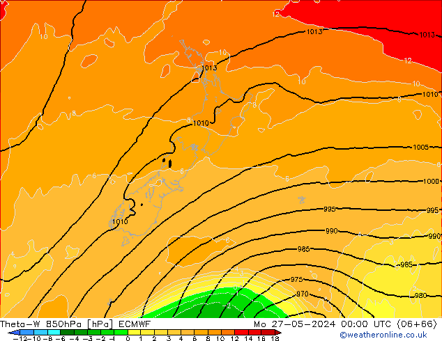 Theta-W 850hPa ECMWF Mo 27.05.2024 00 UTC