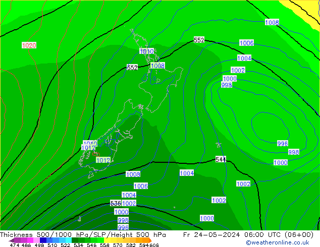 Thck 500-1000hPa ECMWF  24.05.2024 06 UTC