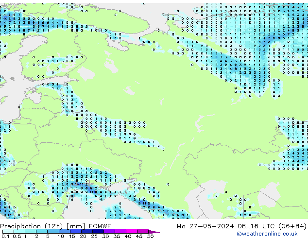 opad (12h) ECMWF pon. 27.05.2024 18 UTC