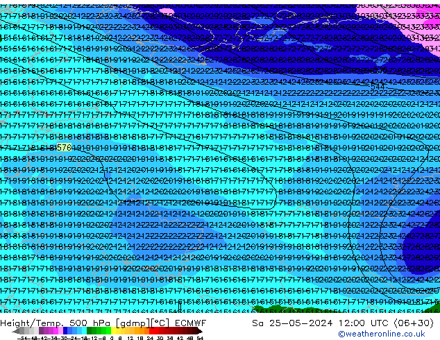 Z500/Yağmur (+YB)/Z850 ECMWF Cts 25.05.2024 12 UTC