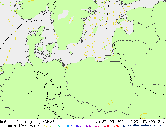Isotachen (mph) ECMWF ma 27.05.2024 18 UTC