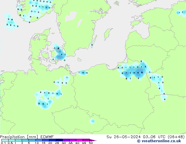 Precipitazione ECMWF dom 26.05.2024 06 UTC