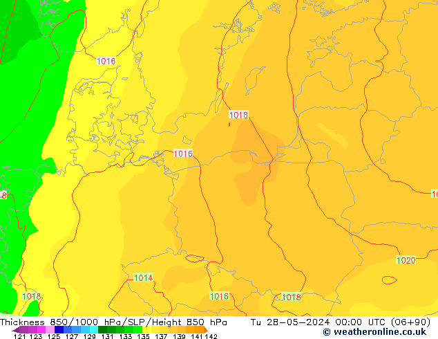 850-1000 hPa Kalınlığı ECMWF Sa 28.05.2024 00 UTC