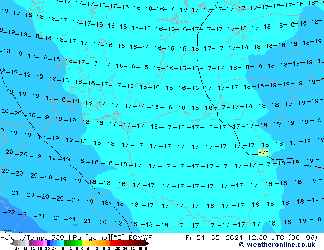 Z500/Regen(+SLP)/Z850 ECMWF vr 24.05.2024 12 UTC