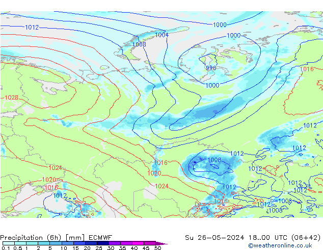 Z500/Rain (+SLP)/Z850 ECMWF  26.05.2024 00 UTC