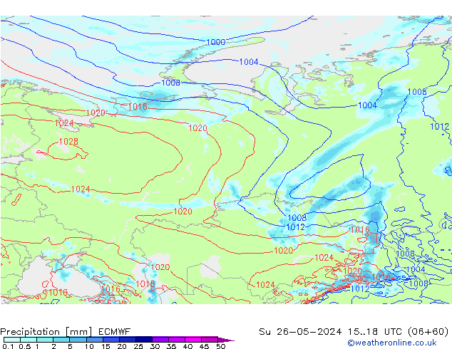 Précipitation ECMWF dim 26.05.2024 18 UTC