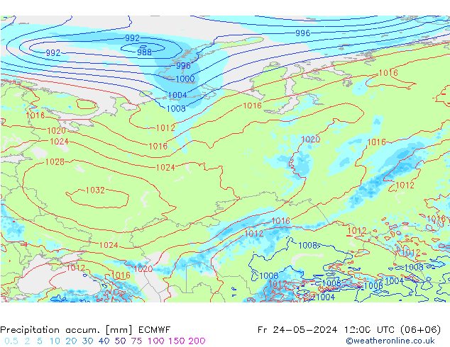 Nied. akkumuliert ECMWF Fr 24.05.2024 12 UTC