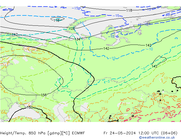 Z500/Regen(+SLP)/Z850 ECMWF vr 24.05.2024 12 UTC