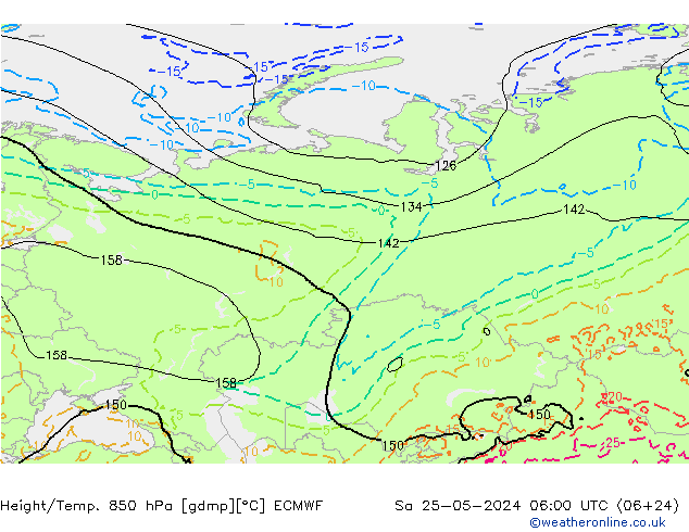 Z500/Rain (+SLP)/Z850 ECMWF  25.05.2024 06 UTC