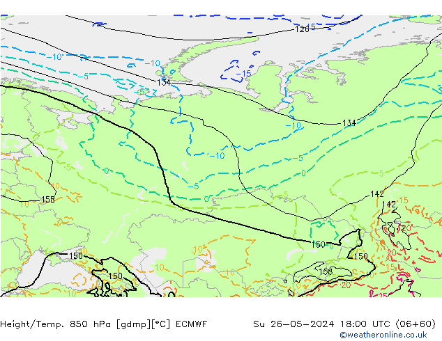 Z500/Rain (+SLP)/Z850 ECMWF dom 26.05.2024 18 UTC