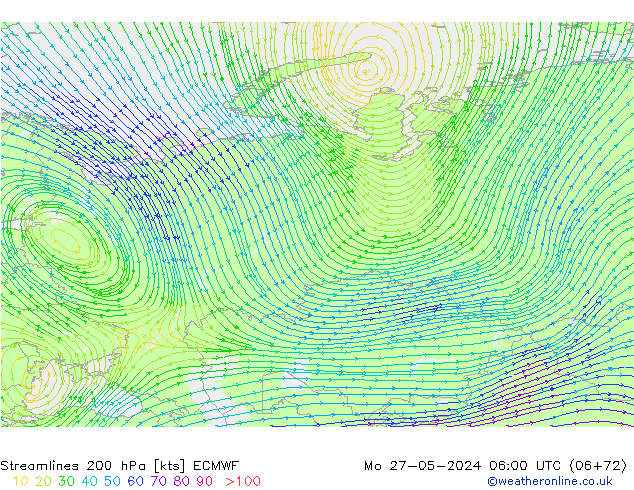 Rüzgar 200 hPa ECMWF Pzt 27.05.2024 06 UTC