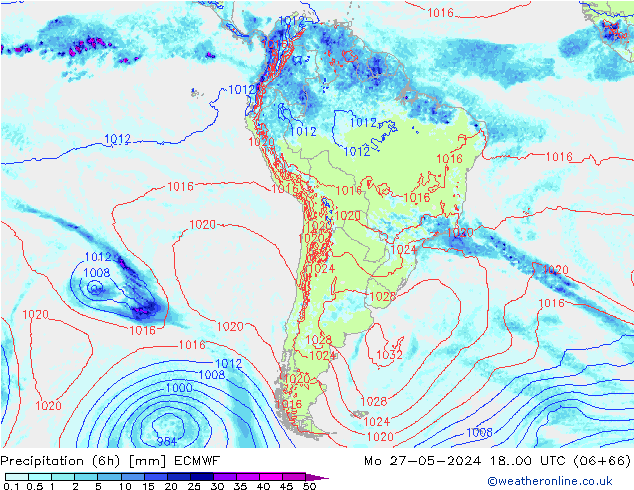 Z500/Rain (+SLP)/Z850 ECMWF lun 27.05.2024 00 UTC