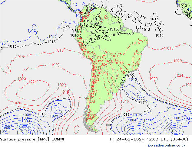 Surface pressure ECMWF Fr 24.05.2024 12 UTC