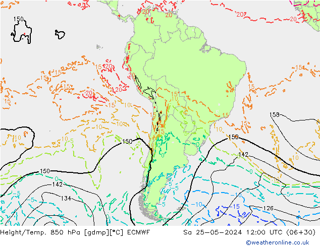 Z500/Regen(+SLP)/Z850 ECMWF za 25.05.2024 12 UTC