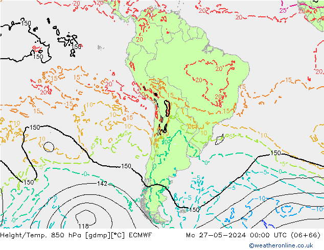 Z500/Rain (+SLP)/Z850 ECMWF lun 27.05.2024 00 UTC