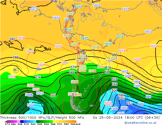 Thck 500-1000hPa ECMWF Sa 25.05.2024 18 UTC