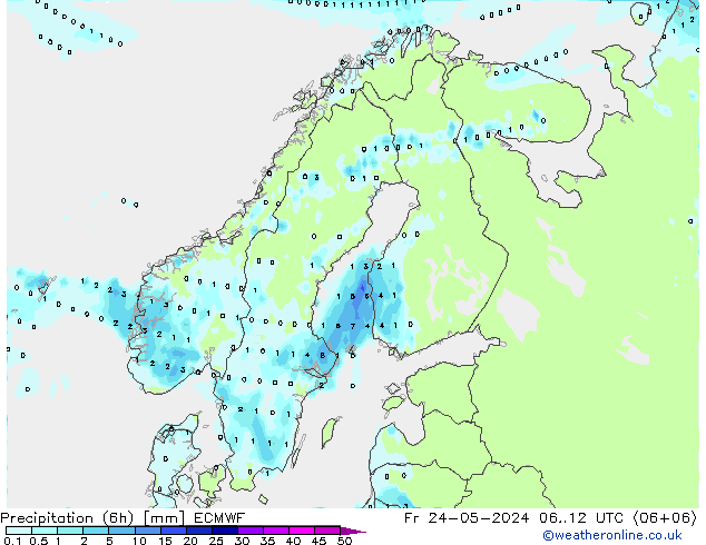 Z500/Yağmur (+YB)/Z850 ECMWF Cu 24.05.2024 12 UTC