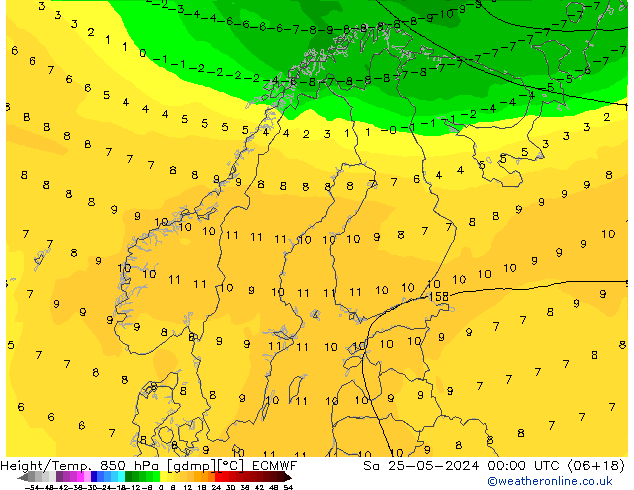 Z500/Rain (+SLP)/Z850 ECMWF  25.05.2024 00 UTC