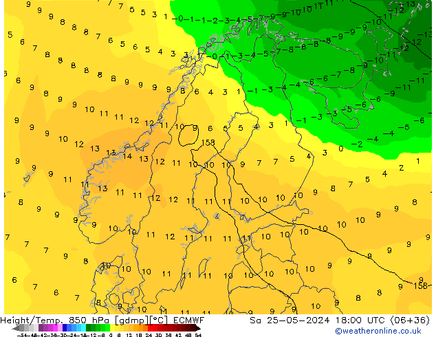 Z500/Rain (+SLP)/Z850 ECMWF sáb 25.05.2024 18 UTC