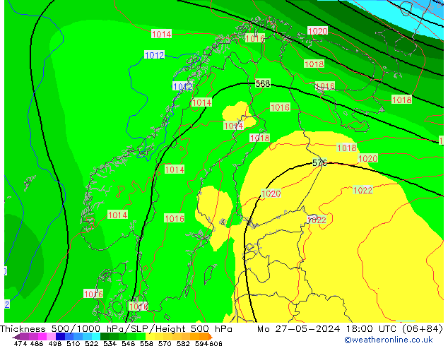 Thck 500-1000hPa ECMWF pon. 27.05.2024 18 UTC