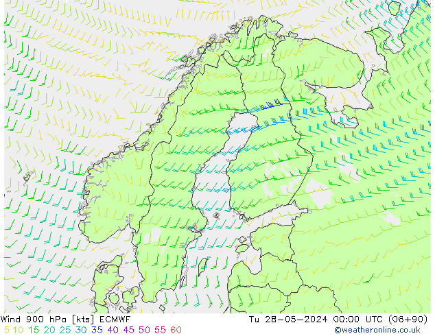 Wind 900 hPa ECMWF Di 28.05.2024 00 UTC