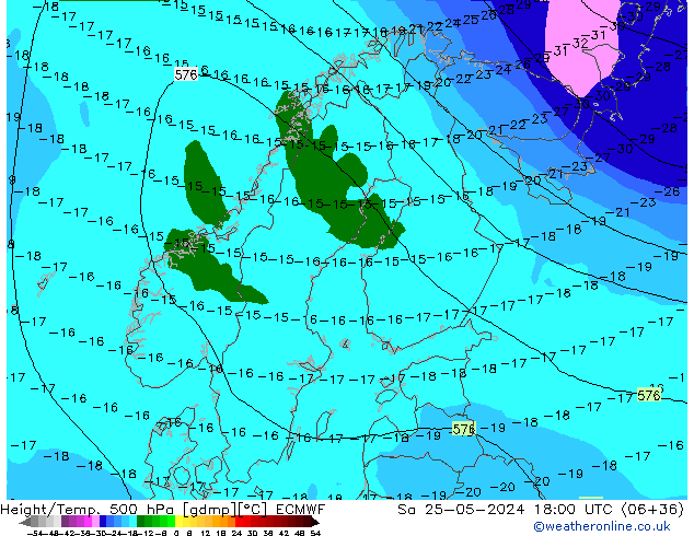 Z500/Rain (+SLP)/Z850 ECMWF sáb 25.05.2024 18 UTC