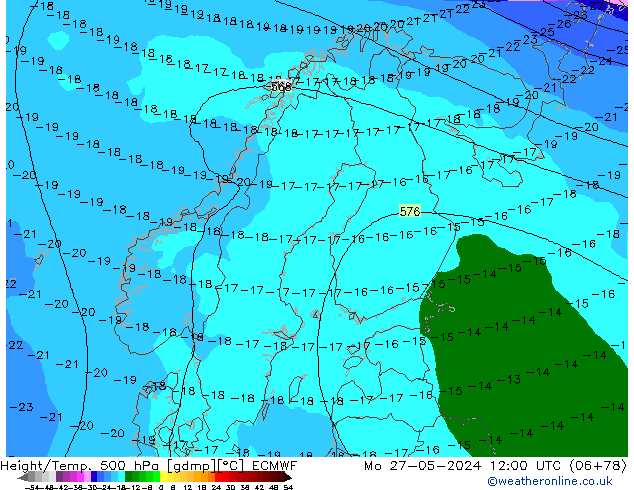 Z500/Regen(+SLP)/Z850 ECMWF ma 27.05.2024 12 UTC