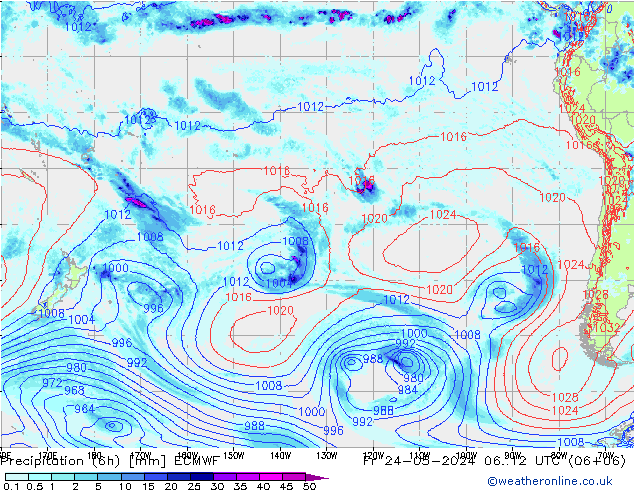 Z500/Rain (+SLP)/Z850 ECMWF ven 24.05.2024 12 UTC