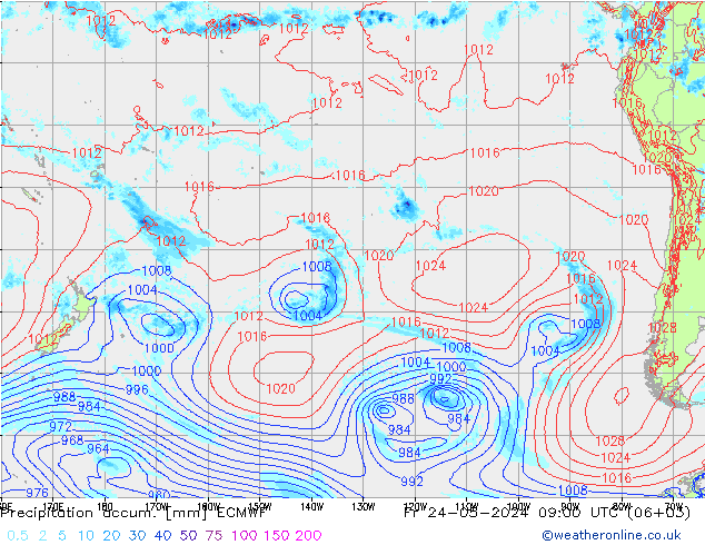 Precipitation accum. ECMWF  24.05.2024 09 UTC