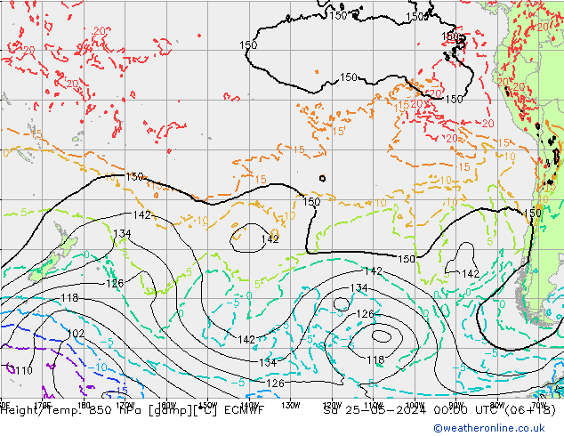 Height/Temp. 850 hPa ECMWF Sa 25.05.2024 00 UTC