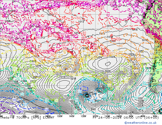 Theta-e 700hPa ECMWF Fr 24.05.2024 06 UTC