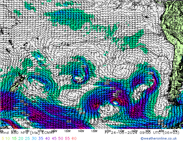 Wind 850 hPa ECMWF Fr 24.05.2024 09 UTC