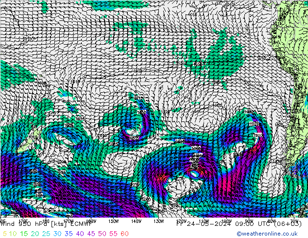 Vento 950 hPa ECMWF Sex 24.05.2024 09 UTC