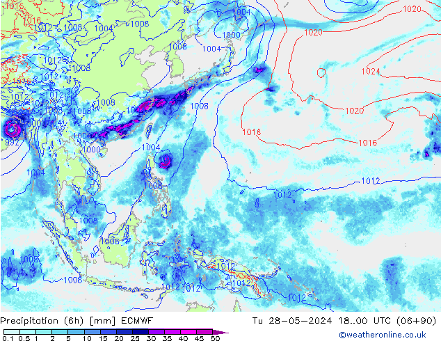 opad (6h) ECMWF wto. 28.05.2024 00 UTC