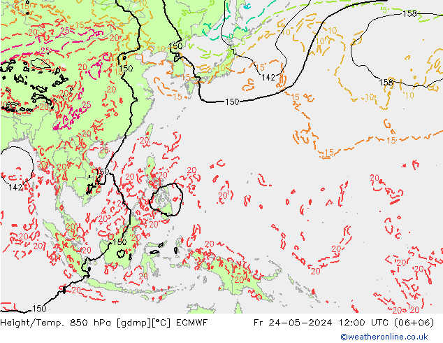Z500/Regen(+SLP)/Z850 ECMWF vr 24.05.2024 12 UTC