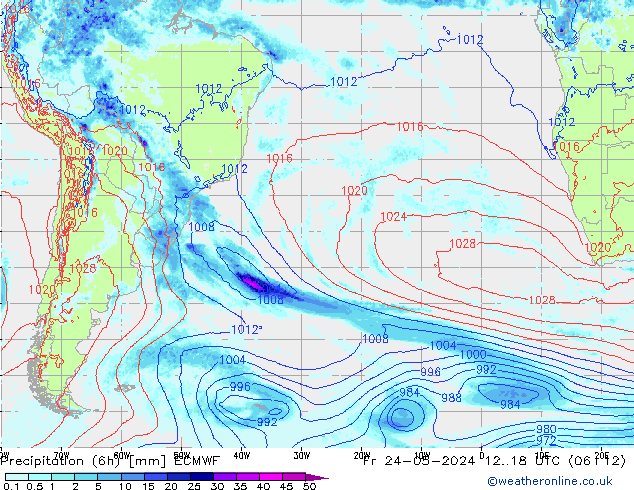 Z500/Yağmur (+YB)/Z850 ECMWF Cu 24.05.2024 18 UTC