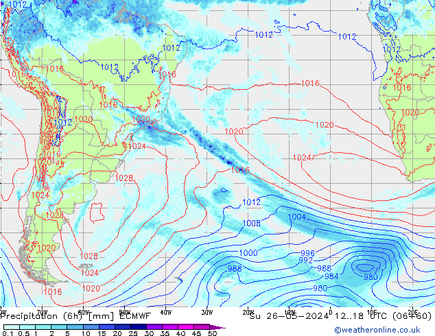 Z500/Rain (+SLP)/Z850 ECMWF Su 26.05.2024 18 UTC