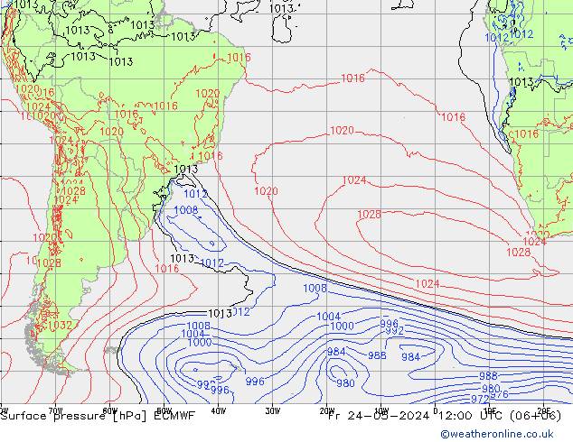 ciśnienie ECMWF pt. 24.05.2024 12 UTC