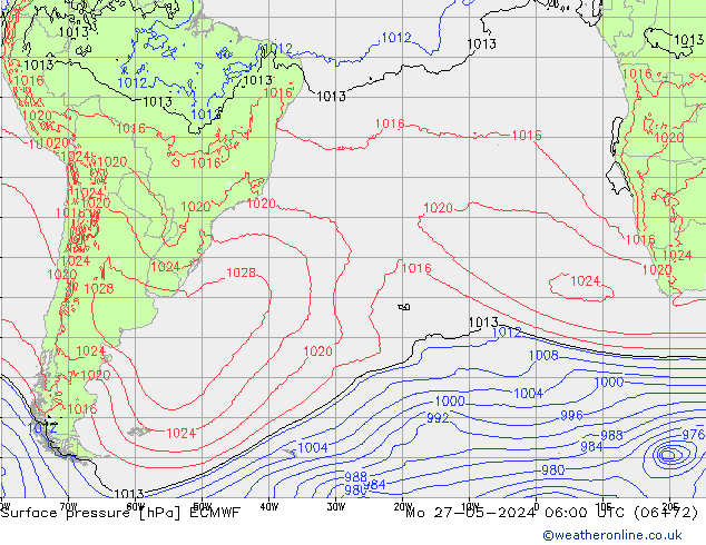 Yer basıncı ECMWF Pzt 27.05.2024 06 UTC