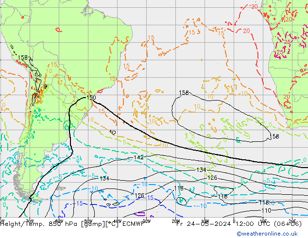 Z500/Rain (+SLP)/Z850 ECMWF Fr 24.05.2024 12 UTC