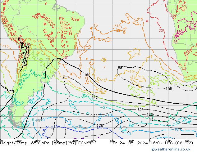 Z500/Yağmur (+YB)/Z850 ECMWF Cu 24.05.2024 18 UTC