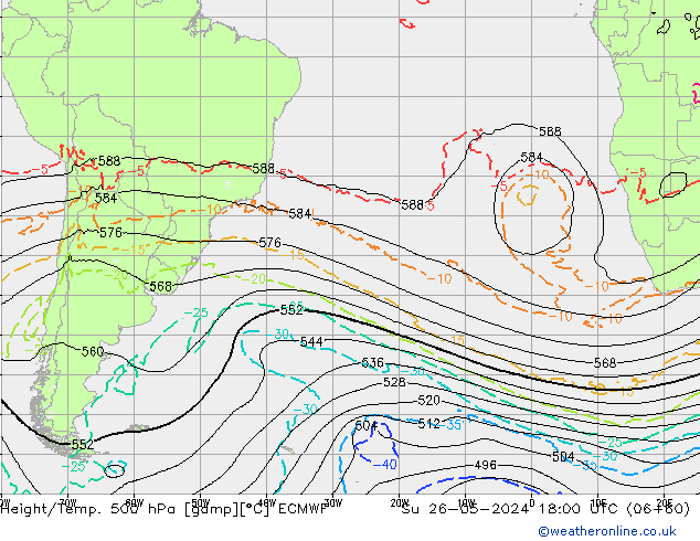 Z500/Rain (+SLP)/Z850 ECMWF Su 26.05.2024 18 UTC