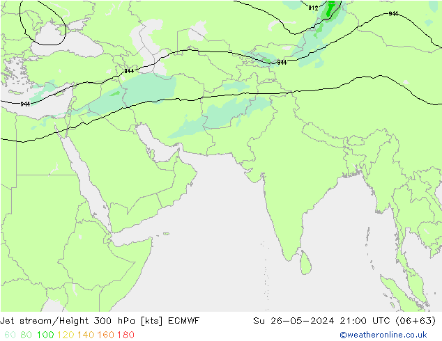 Jet stream/Height 300 hPa ECMWF Ne 26.05.2024 21 UTC