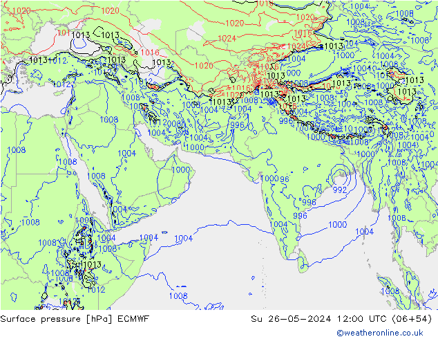 Surface pressure ECMWF Su 26.05.2024 12 UTC